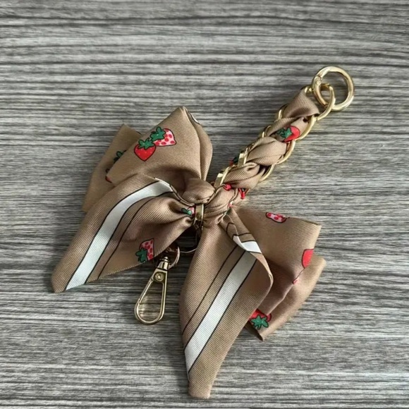 1pc Alloy Chain with Silky Scarf Bow, Decorative Shoulder Bag Extension - Picture 3 of 4